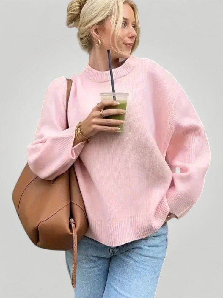 Pull Femme Oversize Confortable en Rose 2 - Mode Lumière