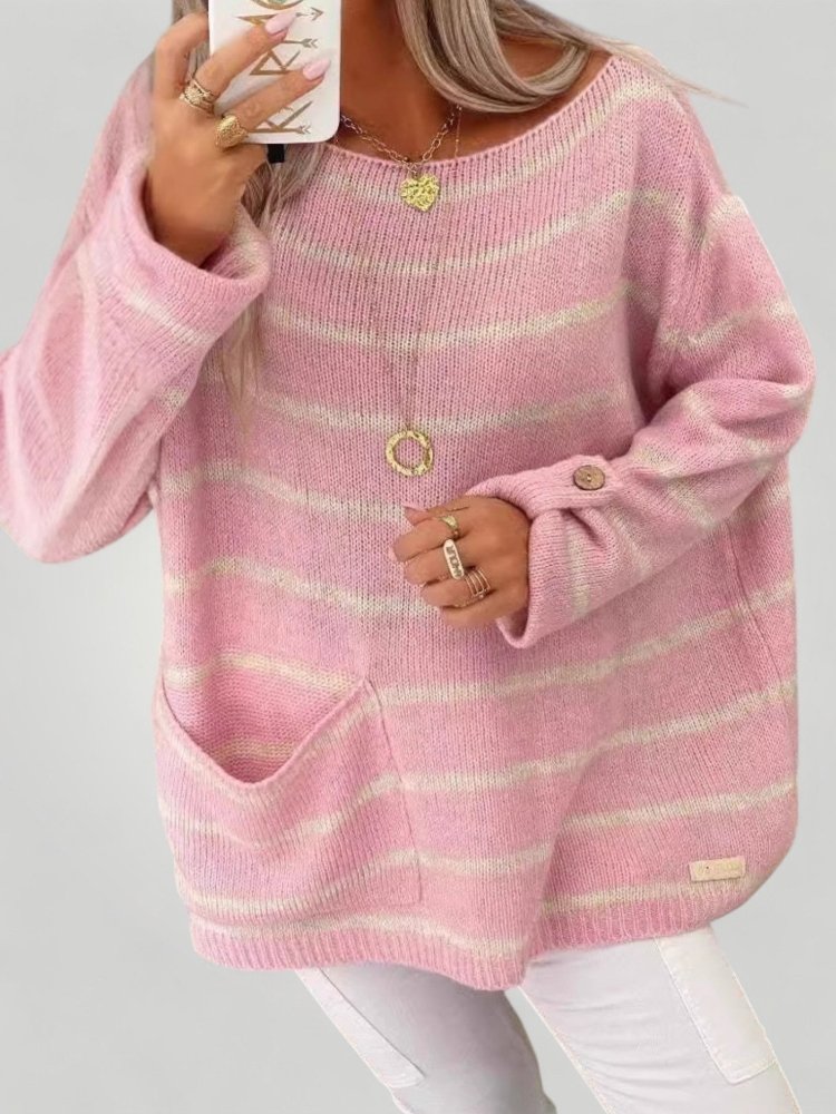 Pull Femme Rayé Élégant avec Poche Pratique 1 - Mode Lumière