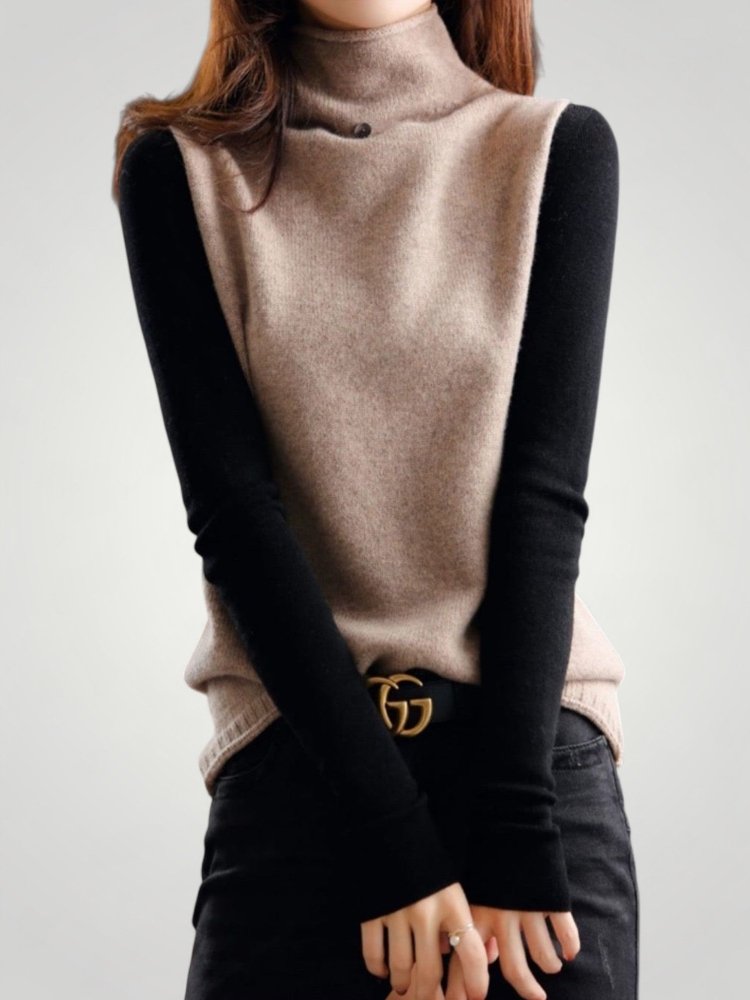 Pull Femme Rétro Confortable au Col Roulé 3