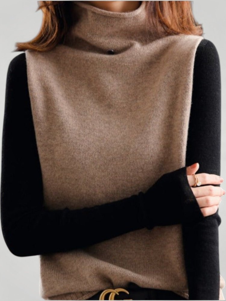Pull Femme Rétro Confortable au Col Roulé 4