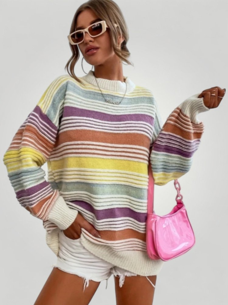 Pull Femme à Rayures Élégantes 1 - Mode Lumière