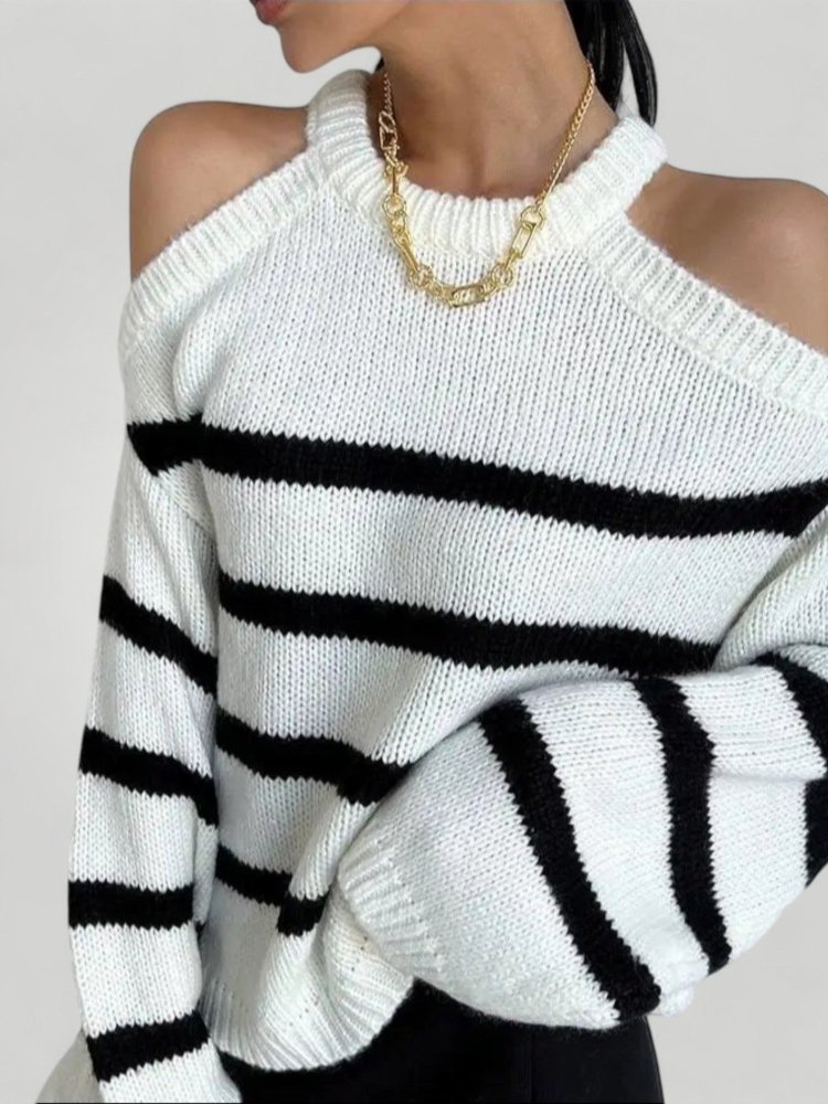 Pull Femme à Rayures Élégantes Confortable 2 - Mode Lumière
