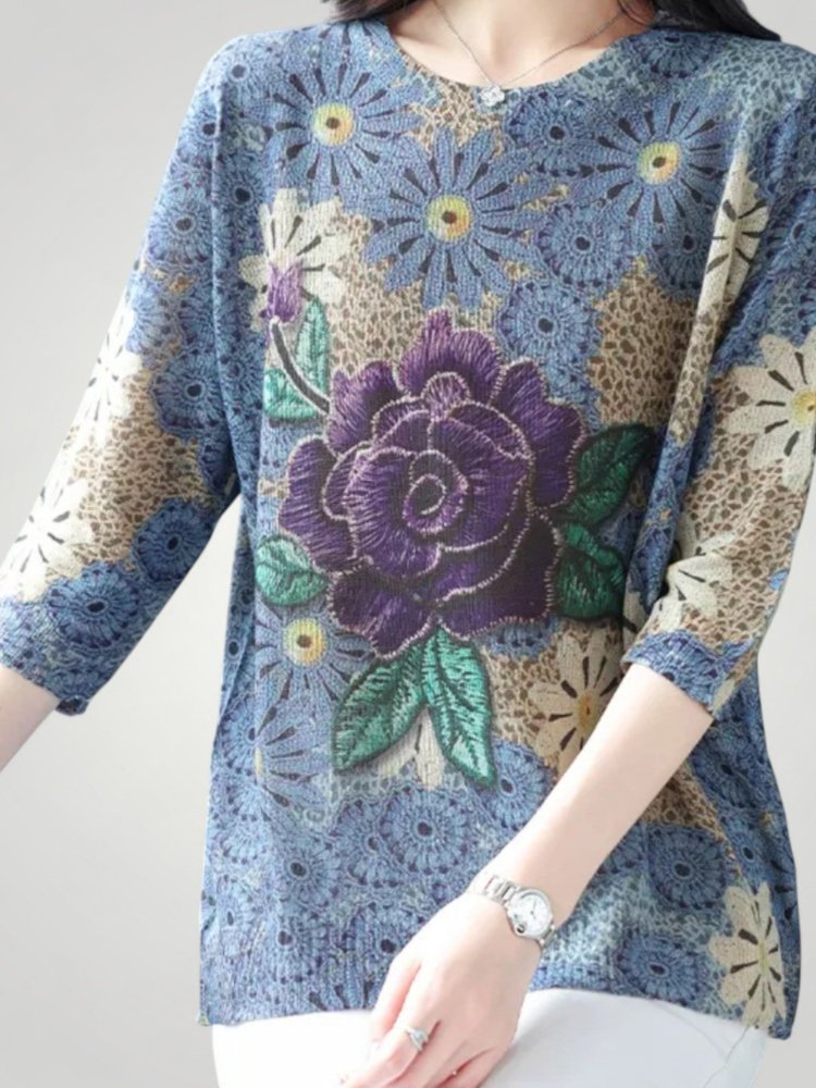 Cardigan Fleuri Manches Longues Élégant 1 - Mode Lumière