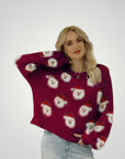 Pull Gris Festif avec Motif Père Noël 11 - Mode Lumière