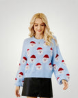 Pull Gris Festif avec Motif Père Noël 12 - Mode Lumière