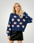 Pull Gris Festif avec Motif Père Noël 14 - Mode Lumière