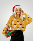 Pull Gris Festif avec Motif Père Noël 15 - Mode Lumière