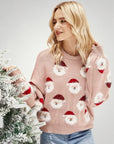 Pull Gris Festif avec Motif Père Noël 5 - Mode Lumière