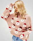 Pull Gris Festif avec Motif Père Noël 7 - Mode Lumière
