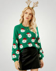 Pull Gris Festif avec Motif Père Noël 10 - Mode Lumière
