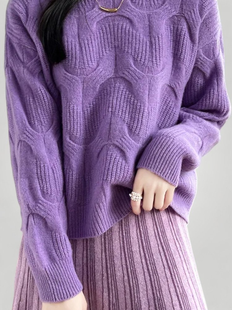 Pull Laine Femme Torsadé Ample et Confortable 6 - Mode Lumière