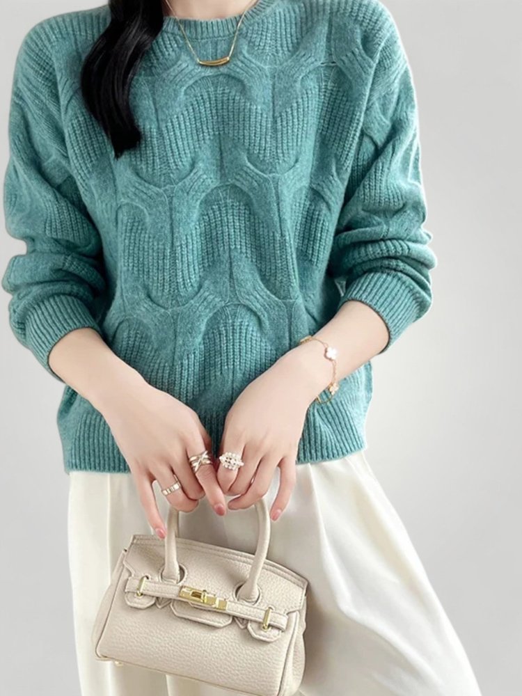 Pull Laine Femme Torsadé Ample et Confortable 3 - Mode Lumière