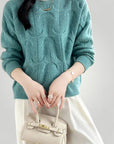 Pull Laine Femme Torsadé Ample et Confortable 3 - Mode Lumière