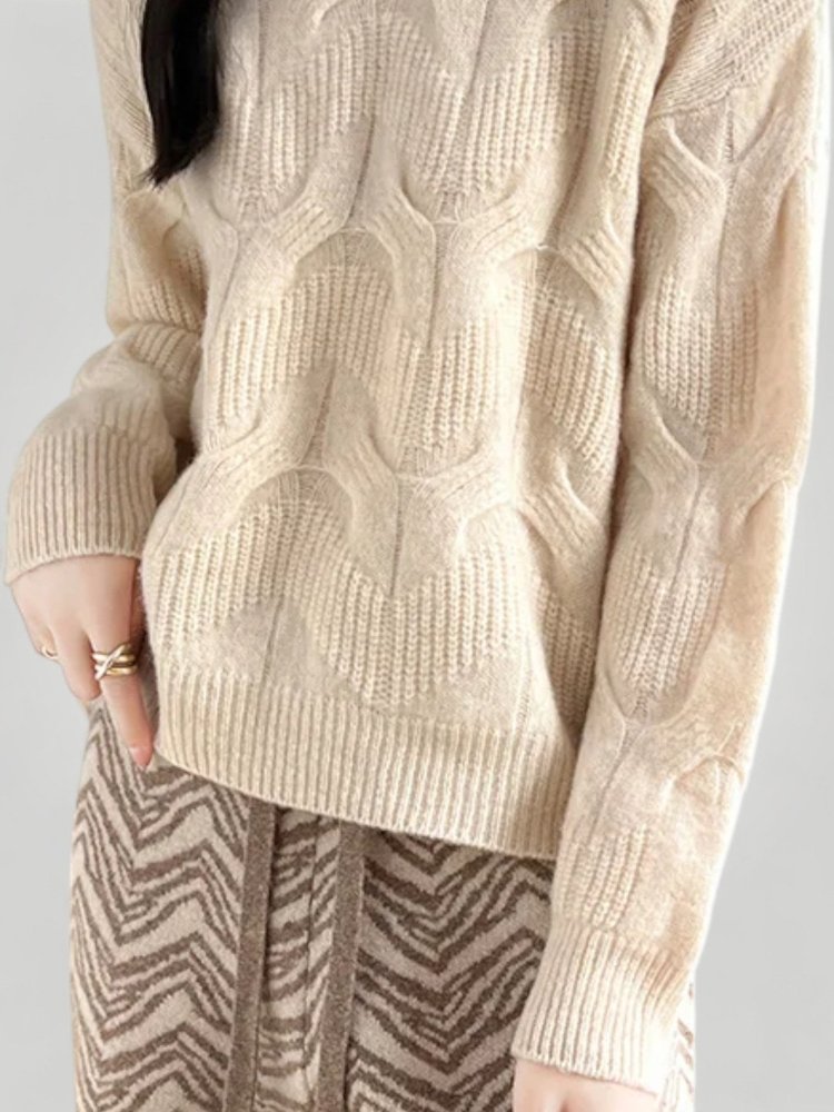 Pull Laine Femme Torsadé Ample et Confortable 5 - Mode Lumière