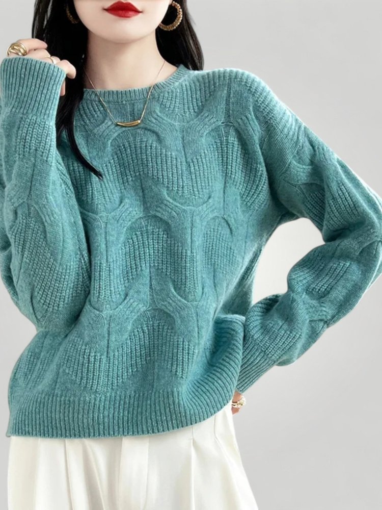 Pull Laine Femme Torsadé Ample et Confortable 4 - Mode Lumière