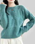 Pull Laine Femme Torsadé Ample et Confortable 4 - Mode Lumière
