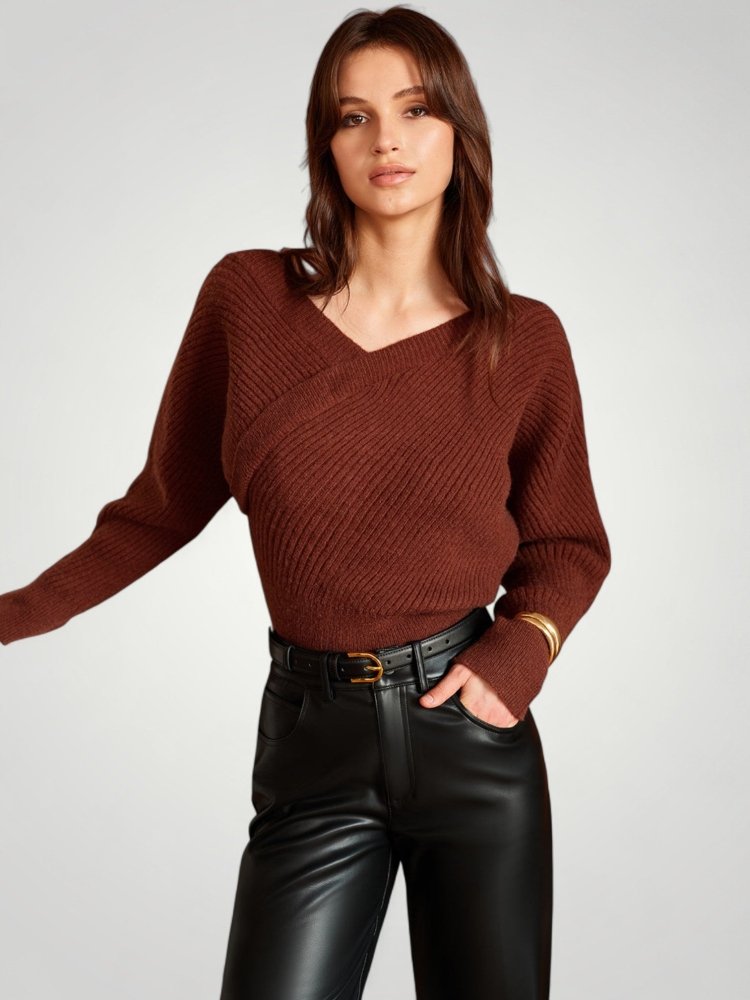 Pull Long Croisé Criss Cross Chic et Confortable 3 - Mode Lumière