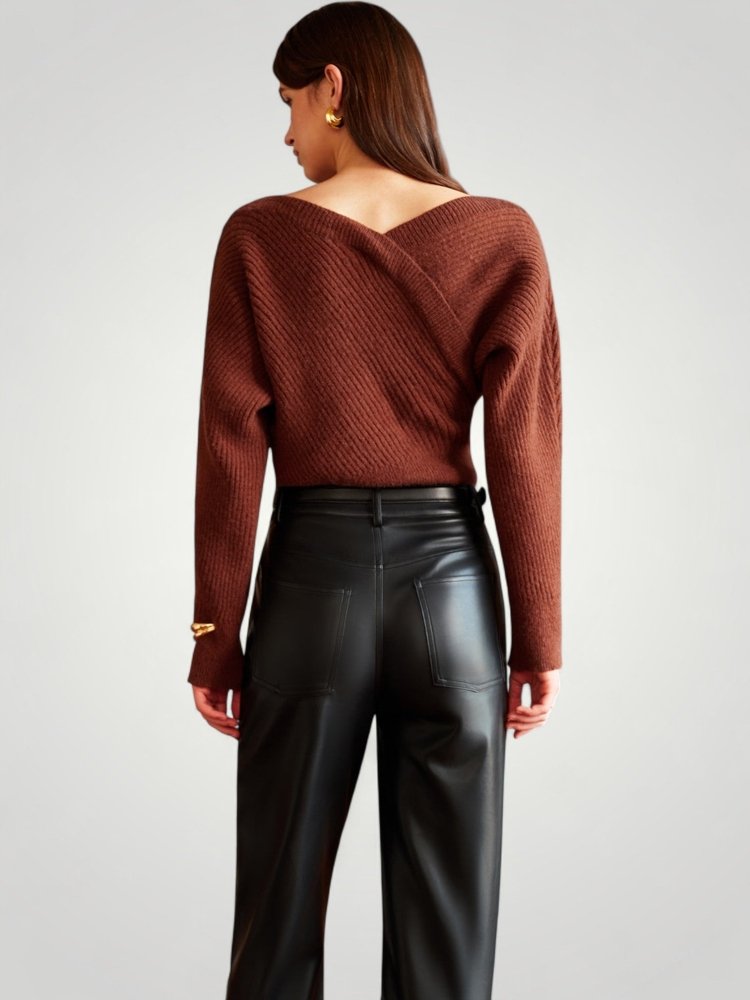 Pull Long Croisé Criss Cross Chic et Confortable 4 - Mode Lumière