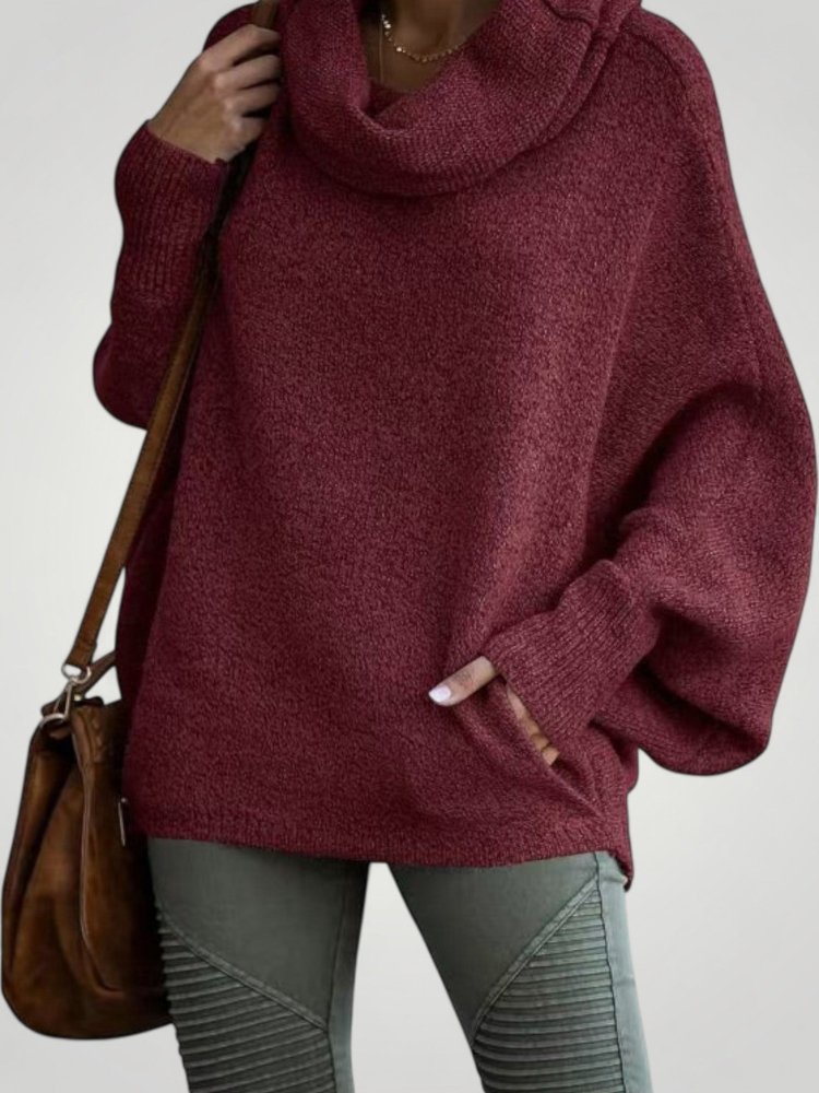 Pull Oversize Chic à Col Roulé 2 - Mode Lumière