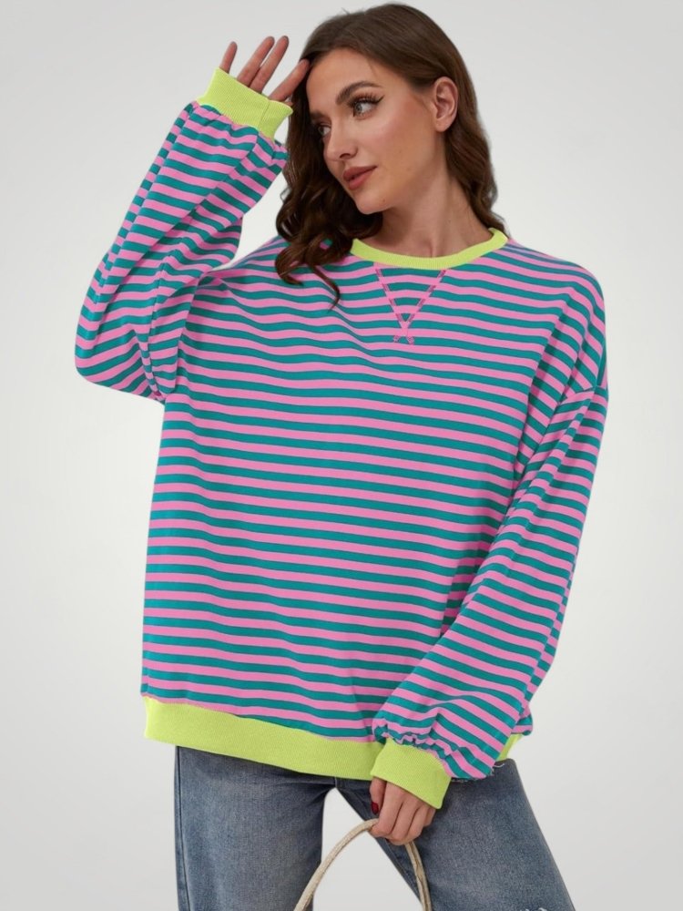 Pull Oversize à Rayures Élégant et Confortable 3 - Mode Lumière