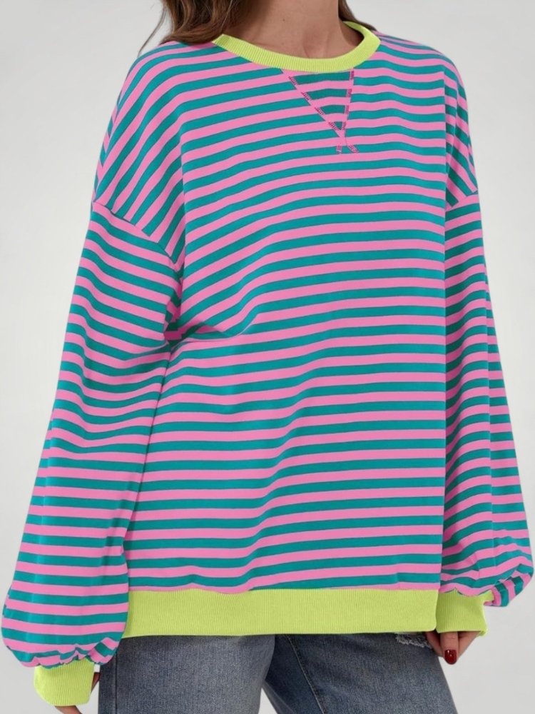 Pull Oversize à Rayures Élégant et Confortable 4 - Mode Lumière