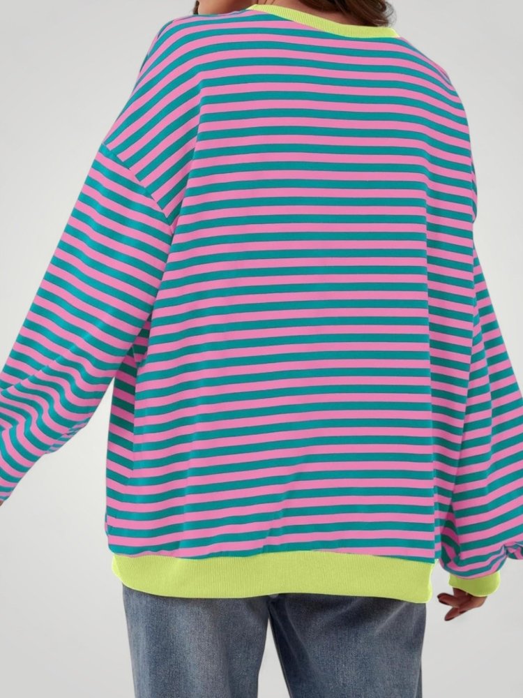 Pull Oversize à Rayures Élégant et Confortable 5 - Mode Lumière