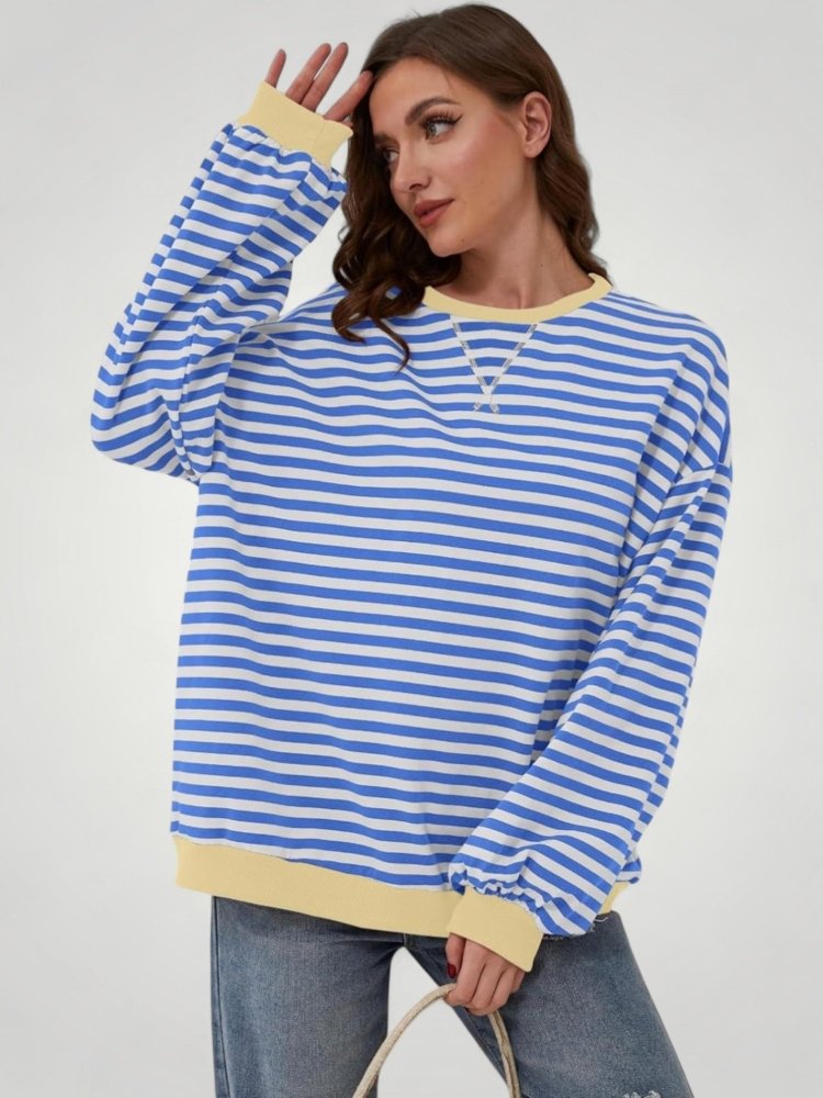 Pull Oversize à Rayures Élégant et Confortable 6 - Mode Lumière
