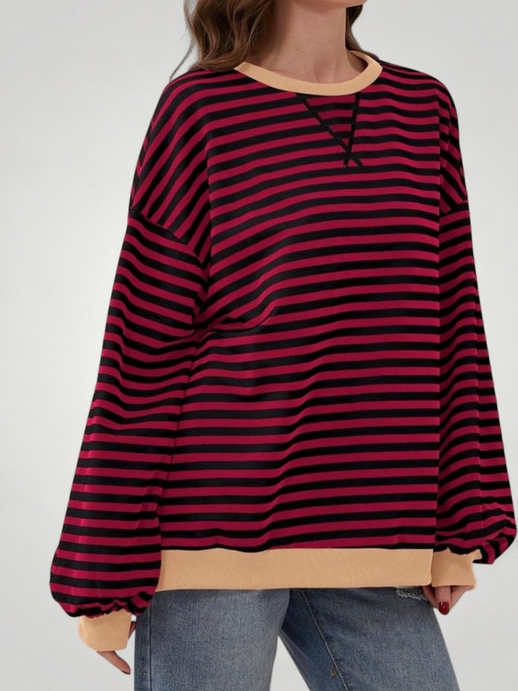 Pull Oversize à Rayures Élégant et Confortable 9 - Mode Lumière