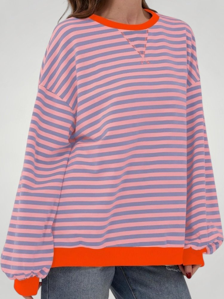 Pull Oversize à Rayures Élégant et Confortable 2 - Mode Lumière