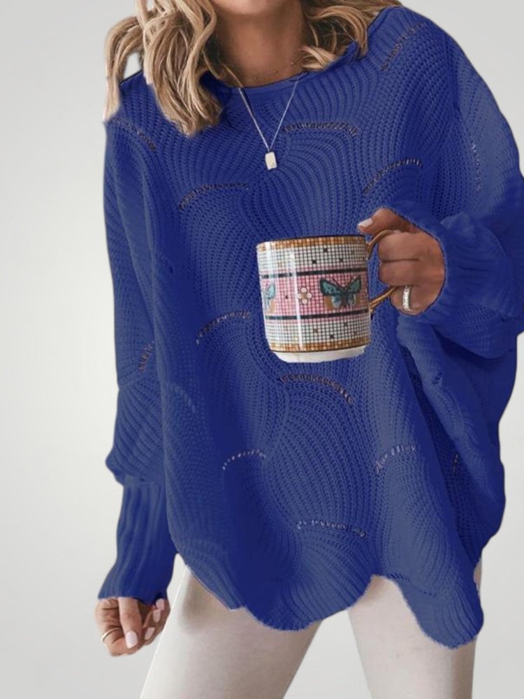 Pull Oversize en Tricot au Cou de Bateau Élégant 3 - Mode Lumière