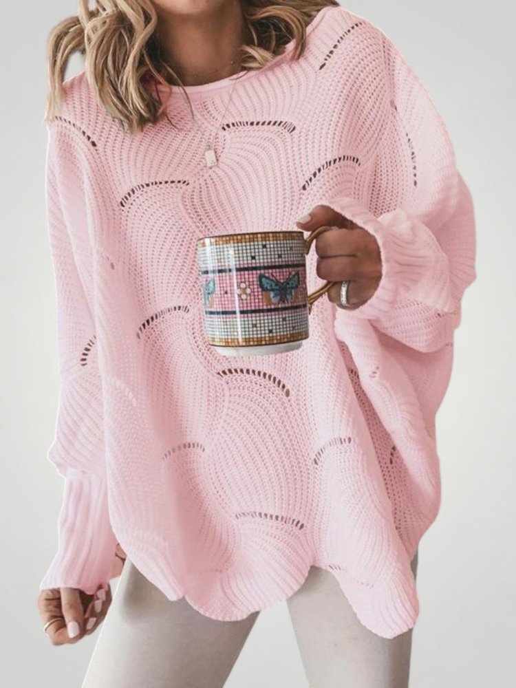 Pull Oversize en Tricot au Cou de Bateau Élégant 5 - Mode Lumière