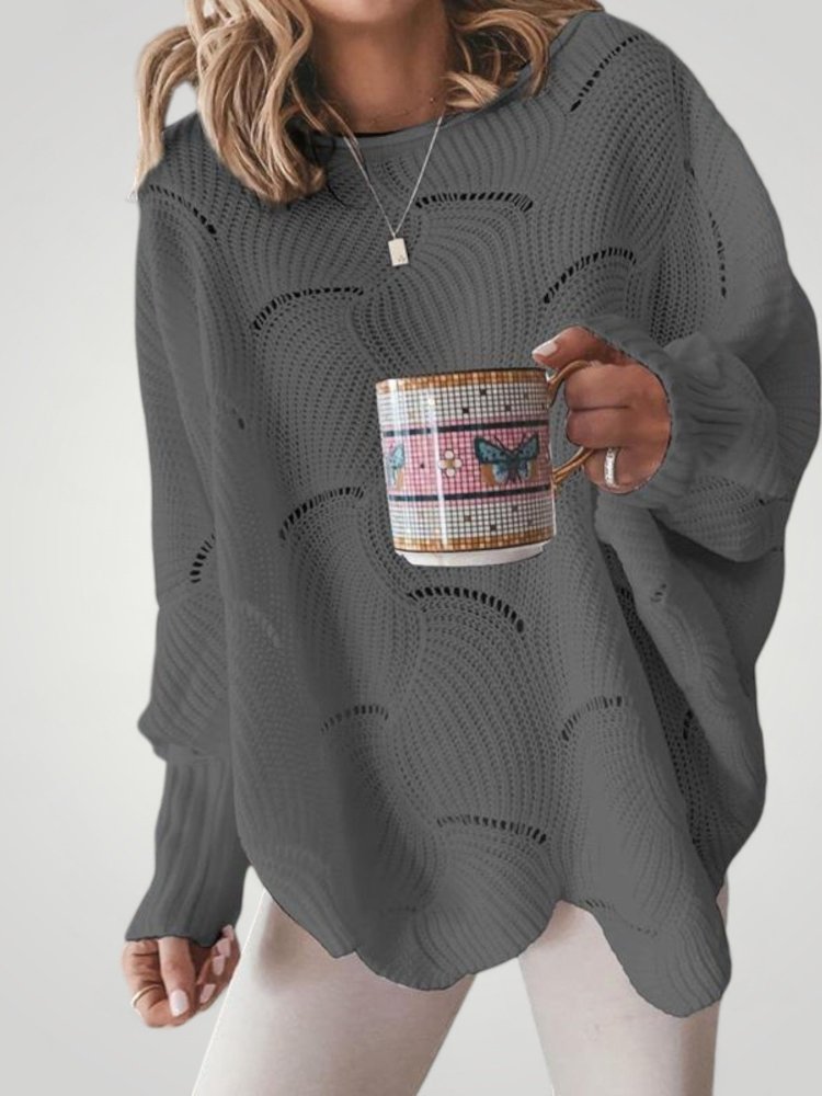 Pull Oversize en Tricot au Cou de Bateau Élégant 6 - Mode Lumière