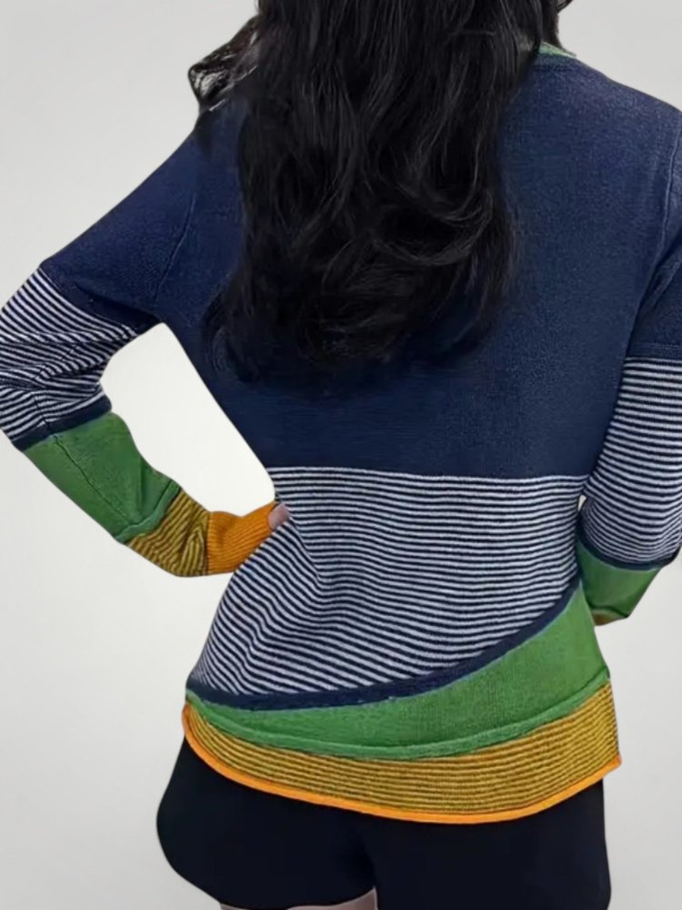 Pull Rayé Élégant au Détail Chic 2 - Mode Lumière