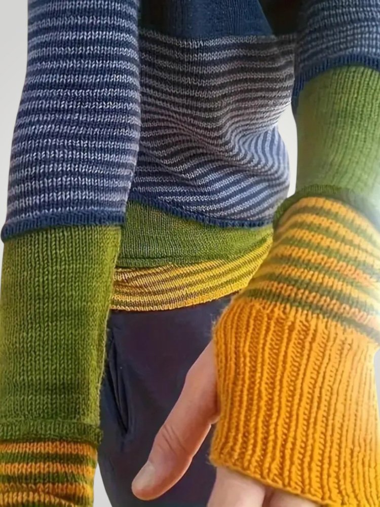 Pull Rayé Élégant au Détail Chic 3 - Mode Lumière