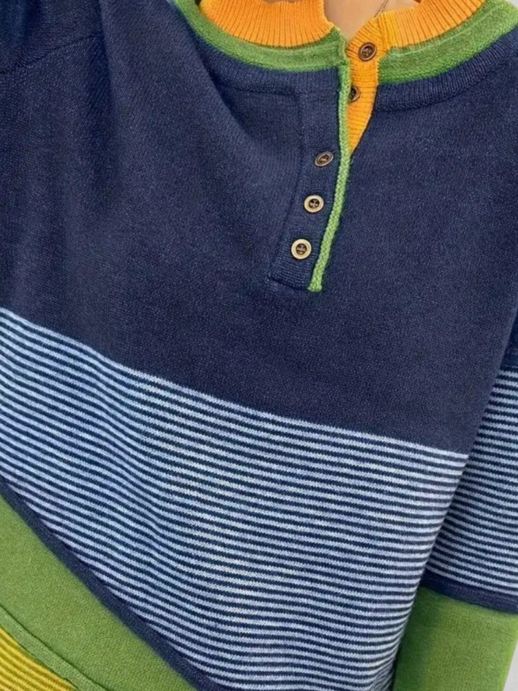 Pull Rayé Élégant au Détail Chic 4 - Mode Lumière