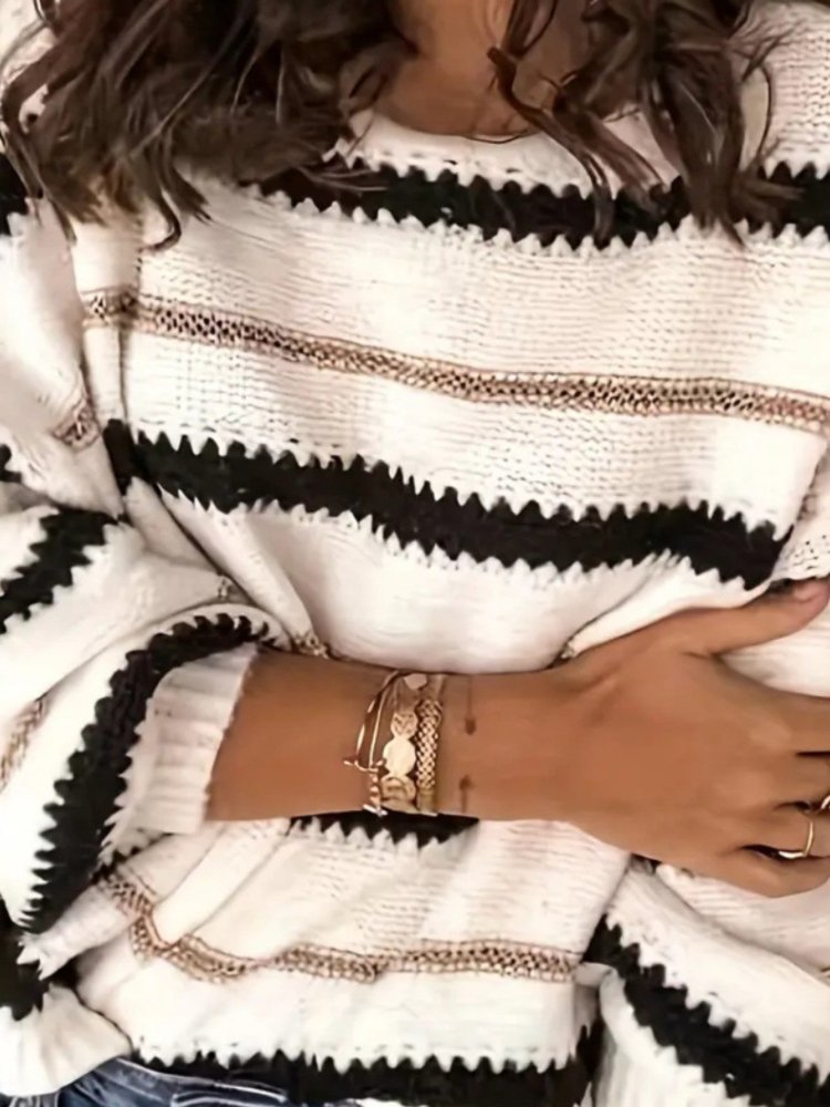 Pull Rayé Élégant et Confortable 2 - Mode Lumière