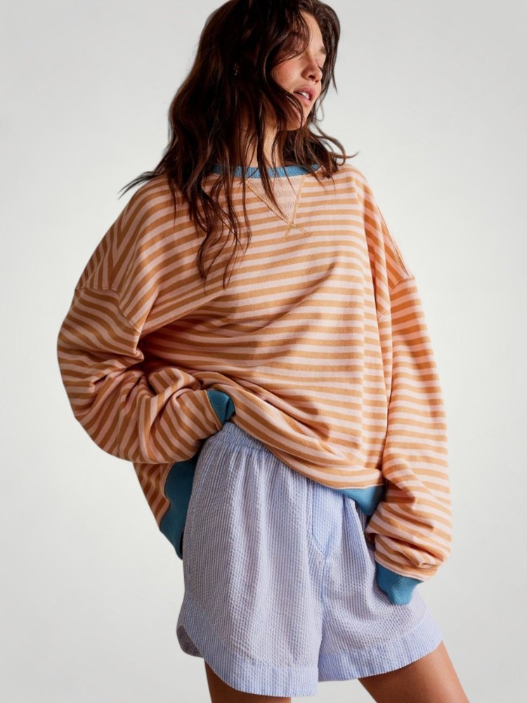 Pull Oversize à Rayures Élégant 3 - Mode Lumière