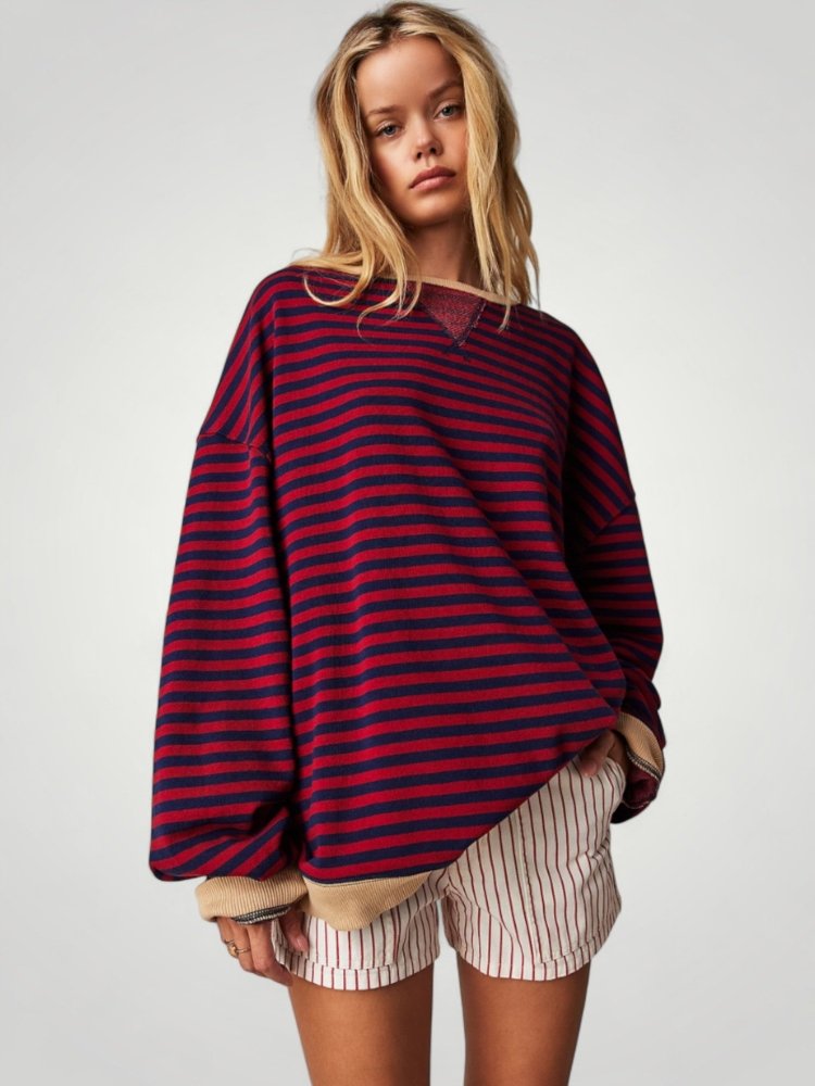 Pull Oversize à Rayures Élégant 4 - Mode Lumière
