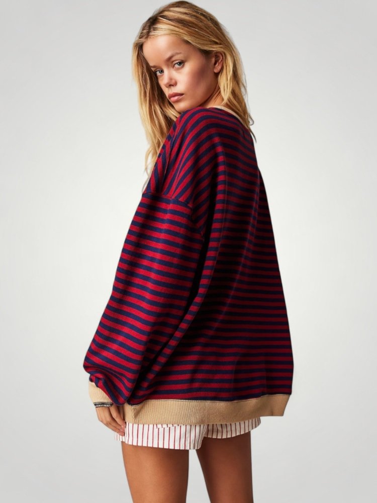 Pull Oversize à Rayures Élégant 5 - Mode Lumière