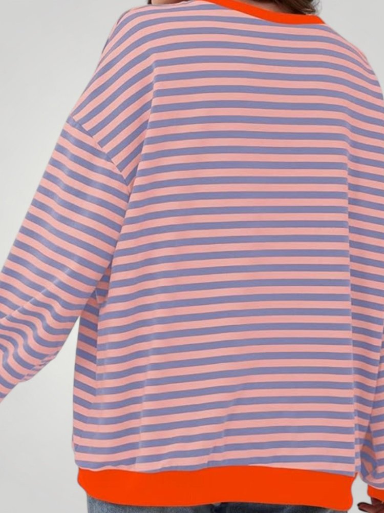 Pull Oversize à Rayures Élégant 8 - Mode Lumière