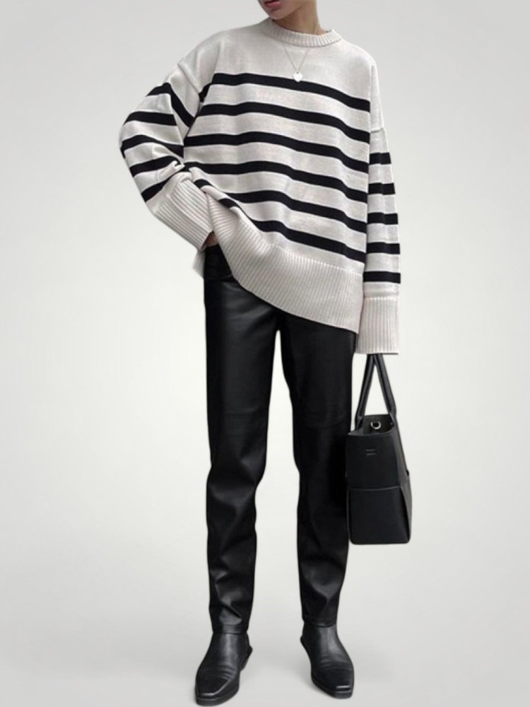 Pull Oversize à Rayures Élégantes 1 - Mode Lumière