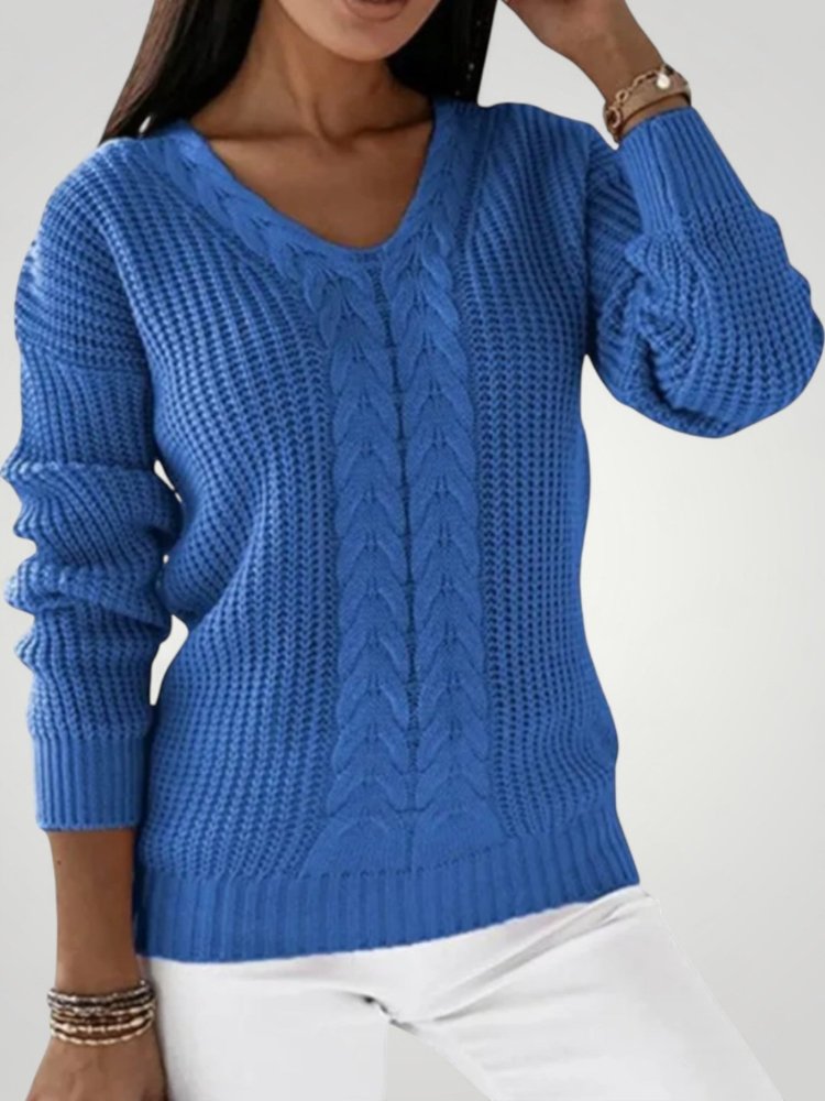 Pull Femme en Tricot à Col V Confortable 3 - Mode Lumière