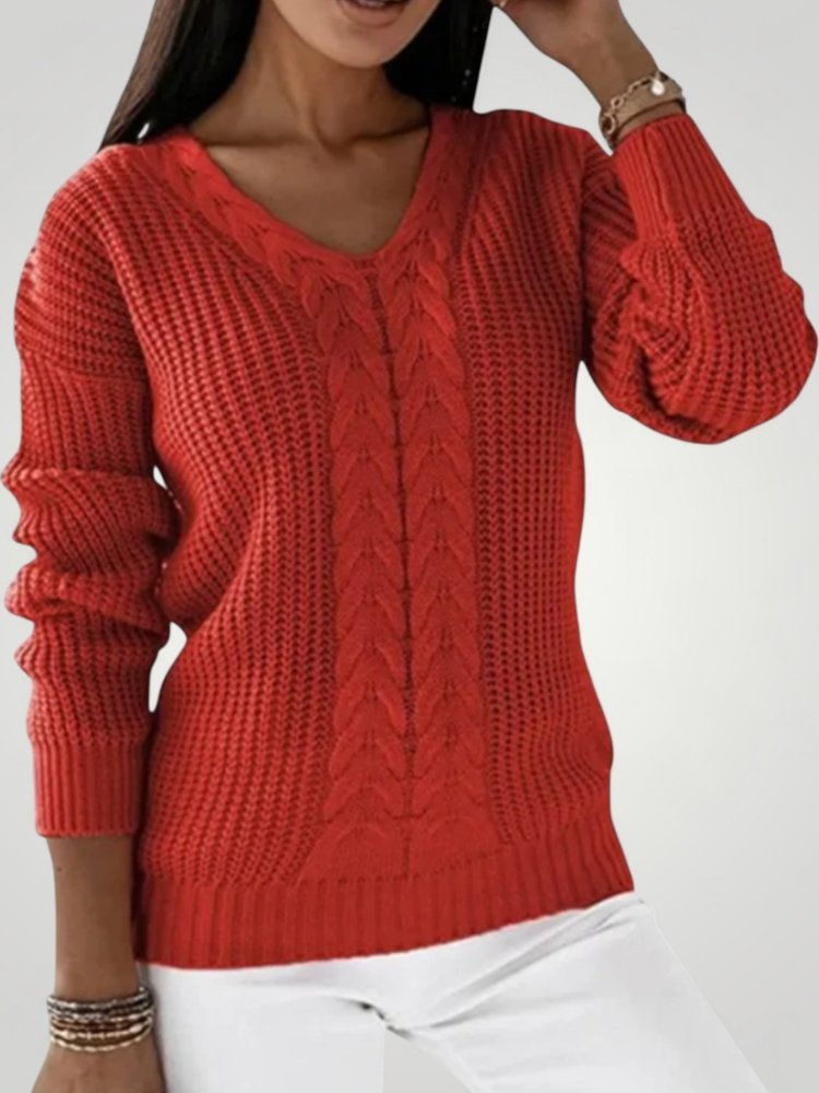 Pull Femme en Tricot à Col V Confortable 4 - Mode Lumière
