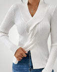 Pull Tricoté Col V Élégant et Confortable 1 - Mode Lumière