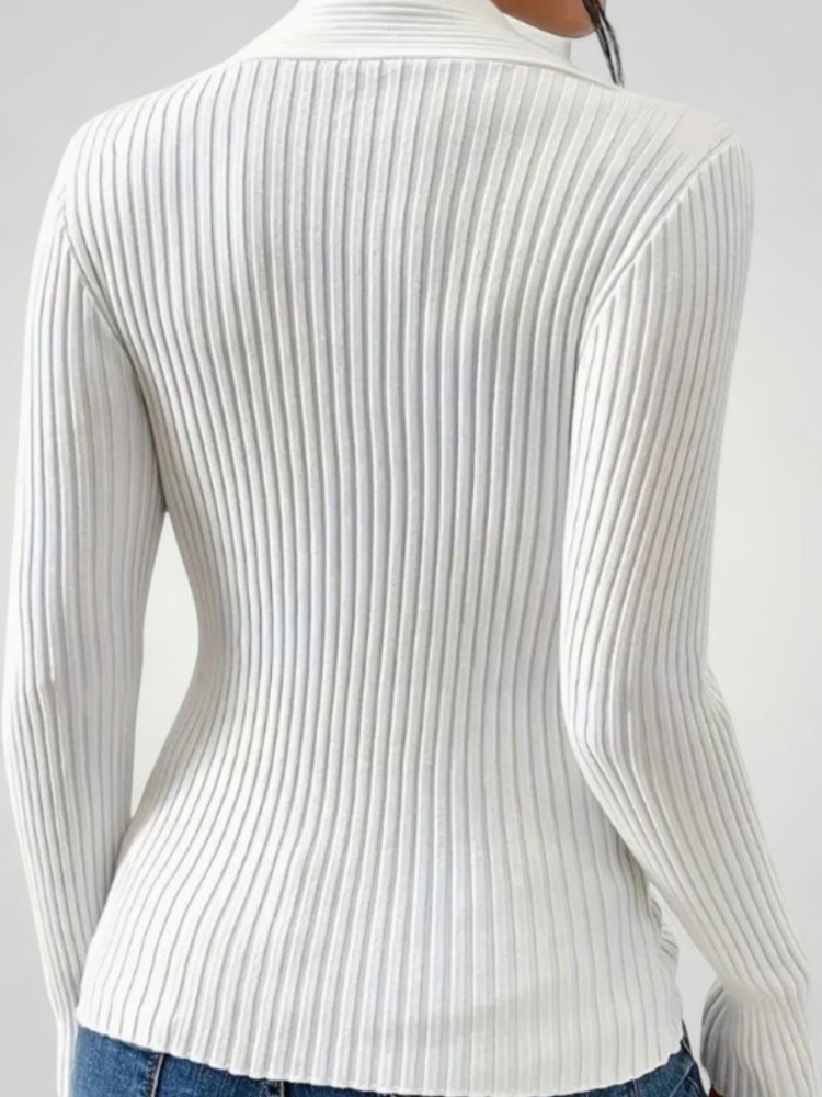 Pull Tricoté Col V Élégant et Confortable 2 - Mode Lumière