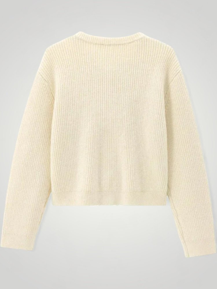 Pull Tricoté Élégant avec Détail Nœud 4 - Mode Lumière