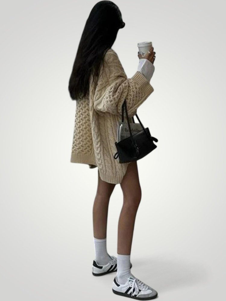 Pull Oversize Tricoté Abricot Confortable 5 - Mode Lumière