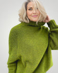 Pull Tricoté Oversize Vert Herbe Confortable 2 - Mode Lumière