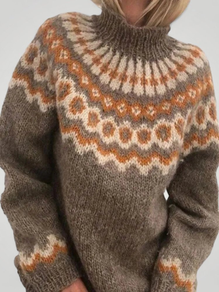 Pull Vintage à Col Roulé Chic et Confortable 1 - Mode Lumière