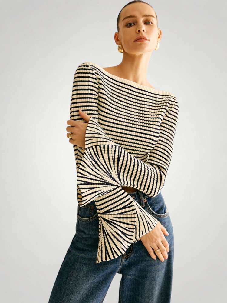 Pull à Épaules Volantées Chic et Élégant 3 - Mode Lumière